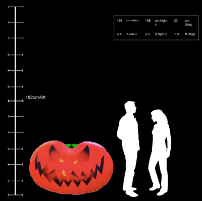 Hanging Inflatable Pumpkin 5.4ft/166cm x 3.5ft/108cm