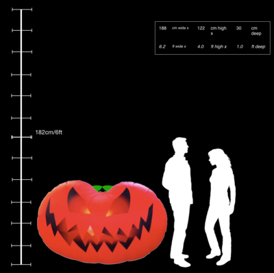 Hanging Inflatable Pumpkin 6.2ft/188cm x 4ft/122cm