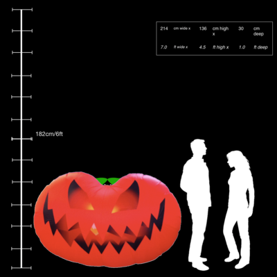 Hanging Inflatable Pumpkin 7ft/214cm x 4.5ft/136cm