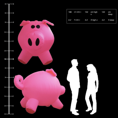 Hanging Inflatable Pig 6.2ft/188cm x 5ft/152cm