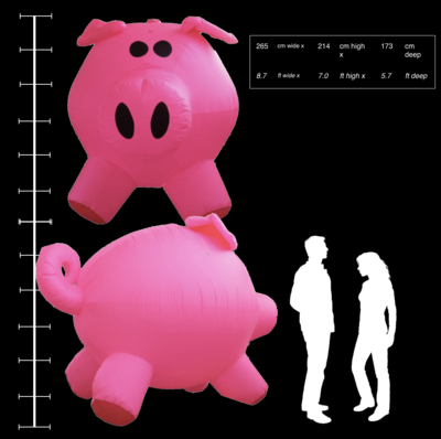 Hanging Inflatable Pig 8.7ft/265cm x 7ft/214cm