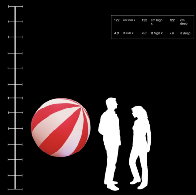 Hanging Inflatable Circus Ball Extra Stripy Spheres 4ft/122cm diameter