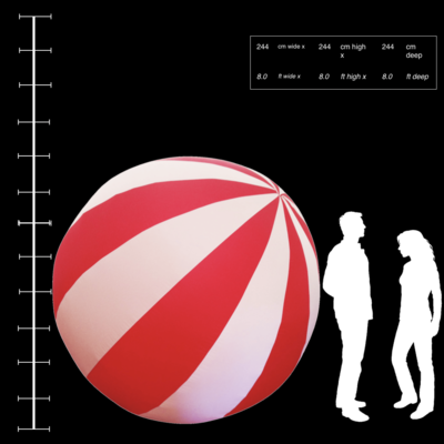 Hanging Inflatable Circus Ball Extra Stripy Spheres 8ft/244cm diameter (14 Section)