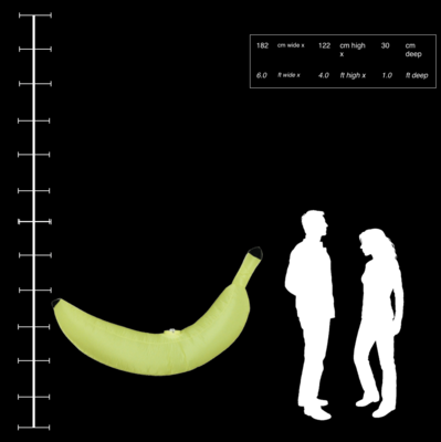 Hanging Inflatable 3D Banana 6ft/182cm Long