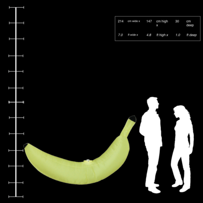 Hanging Inflatable 3D Banana 7ft/214cm Long