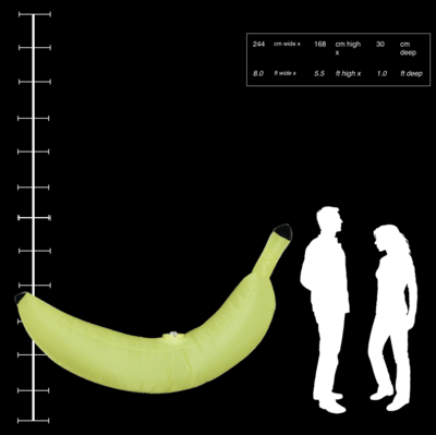 Hanging Inflatable 3D Banana 8ft/244cm Long