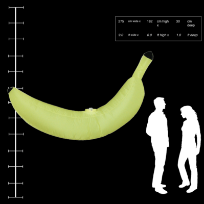 Hanging Inflatable 3D Banana 9ft/275cm Long