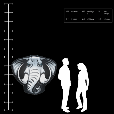 Hanging Inflatable Elephant Head 5.1ft/156cm x 4.5ft/136cm
