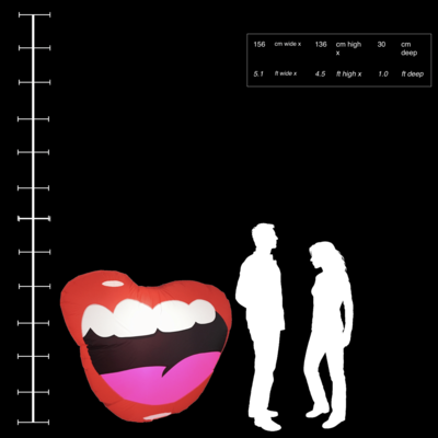 Hanging Inflatable Mouth 5.1ft/156cm x 4.5ft/136cm