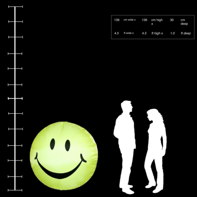 Hanging inflatable Smily Disc 4.5ft/136cm x 4.5ft/136cm