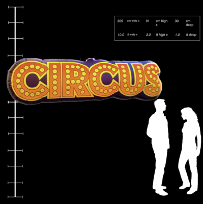 Hanging Inflatable Circus Sign 10ft/305cm x 3ft/91cm