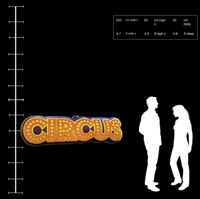 Hanging Inflatable Circus Sign 6.7ft/205cm x 2ft/60cm