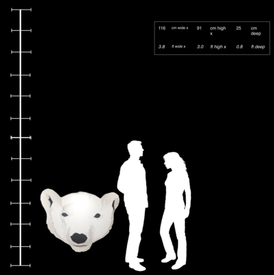 Hanging Inflatable Polar Bear Head 3.8ft/116cm x 3ft/91cm