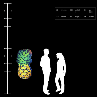 Hanging Inflatable 2D Pineapple 2.1ft/65cm x 4ft/122cm high
