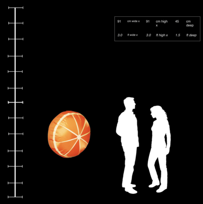 Hanging Inflatable 3D Orange 3ft/91cm x 3ft/91cm high