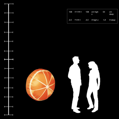 Hanging Inflatable 3D Orange 3.5ft/108cm x 3.5ft/108cm