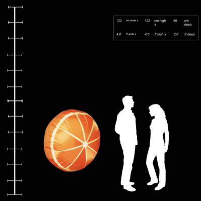 Hanging Inflatable 3D Orange 4ft/122cm x 4ft/122cm