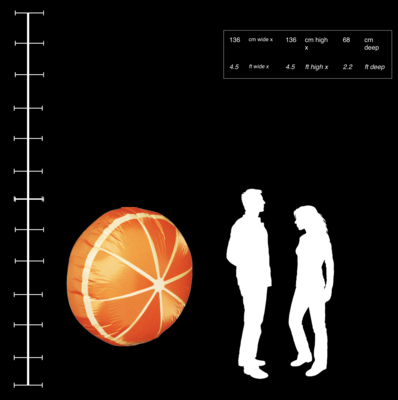 Hanging Inflatable 3D Orange 4.5ft/136cm x 4.5ft/136cm