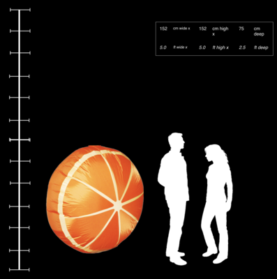 Hanging Inflatable 3D Orange 5ft/152cm x 5ft/152cm