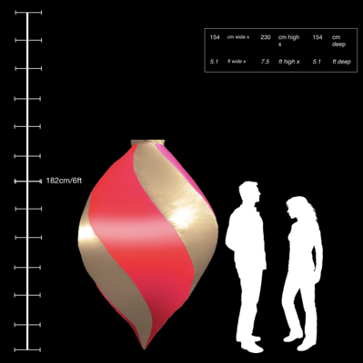 Hanging Inflatable Bauble #3- 5.1ft/154cm x 7.5ft/230cm
