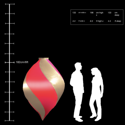 Hanging Inflatable Bauble #3- 4.4ft/133cm x 6.5ft/198cm