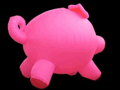 Hanging Inflatable Pig 7.4ft/225cm x 6ft/182cm