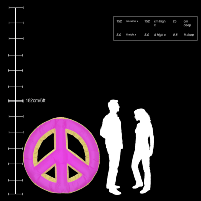 Hanging Inflatable Peace Symbol 5ft/152cm x 5ft/152cm