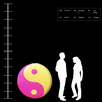 Hanging Inflatable Ying Yang 4.5ft/136cm x 4.5ft/136