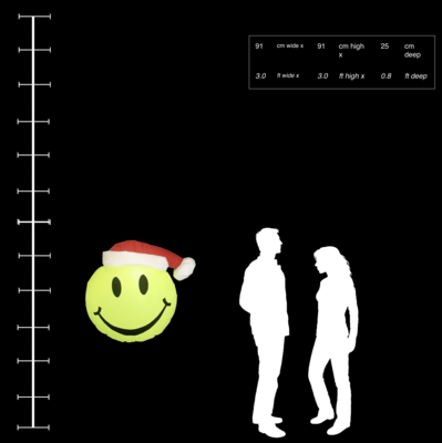 Hanging inflatable Smily Santa Disc 3ft/91cm x 3ft/91cm