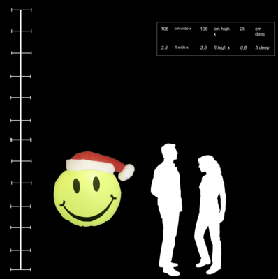 Hanging inflatable Smily Santa Disc 3.5ft/108cm x 3.5ft/108cm
