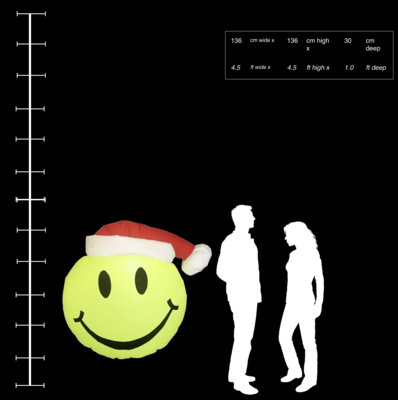 Hanging inflatable Smily Santa Disc 4.5ft/122cm x 4.5ft/122cm
