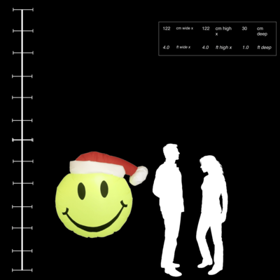 Hanging inflatable Smily Santa Disc 4ft/122cm x 4ft/122cm