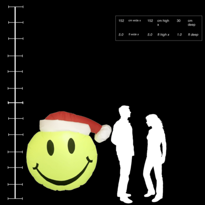 Hanging inflatable Smily Santa Disc 5ft/152cm x 5ft/152cm