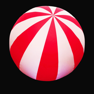 Hanging Inflatable Circus Ball Extra Stripy Spheres 7ft/214cm diameter (14 Section)