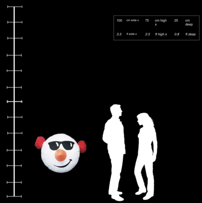 Hanging inflatable Snowman Disc 3.3ft/100cm x 2.5ft/75cm