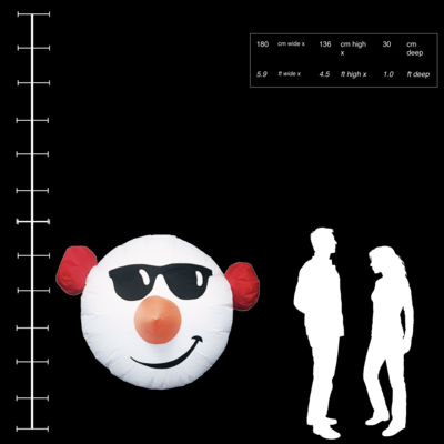 Hanging inflatable Snowman Disc 5.9ft/180cm x 4.5ft/136cm