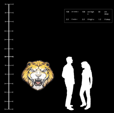 Hanging Inflatable Lion Head 3.5ft/108cm x 3.5ft/108cm
