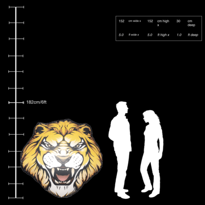 Hanging Inflatable Lion Head 5ft/152cm x 5ft/152cm