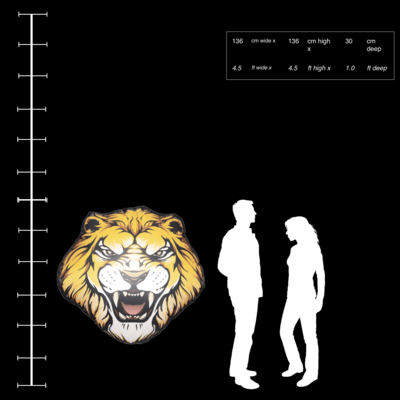 Hanging Inflatable Lion Head 4.5ft/136cm x 4.5ft/136cm