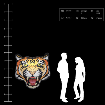 Hanging Inflatable Tiger Head 4.5ft/137cm x 4.5ft/137cm