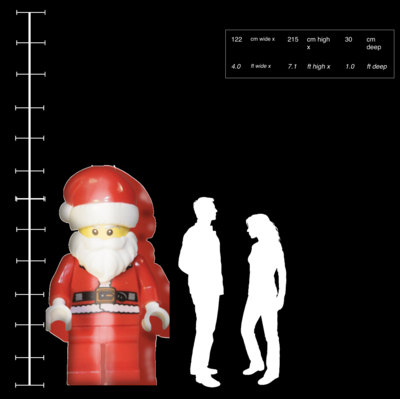 Hanging Inflatable Santa Toy 4ft/122cm x 7.1ft/215cm
