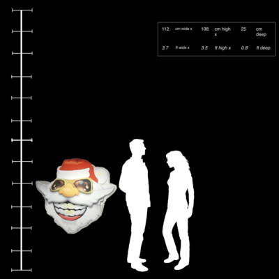 Hanging Inflatable Santa Head 3.7ft/112cm x 3.5ft/108cm