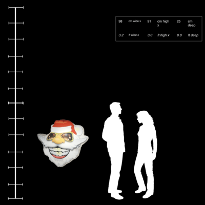 Hanging Inflatable Santa Head 3.2ft/98cm x 3ft/91cm