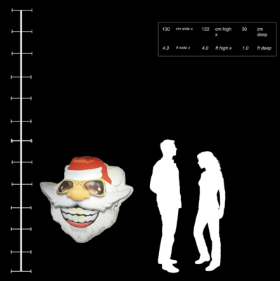 Hanging Inflatable Santa Head 4.3ft/130cm x 4ft/122cm