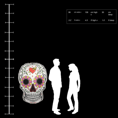 Hanging Inflatable Dead Skull 3.2ft/99cm x 4.5ft/136cm