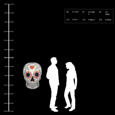 Hanging Inflatable Dead Skull 2ft/60cm x 3ft/91cm