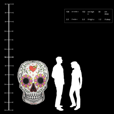 Hanging Inflatable Dead Skull 3.5ft/108cm x 5ft/152cm