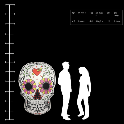 Hanging Inflatable Dead Skull 4ft/121cm x 5.5ft/168cm