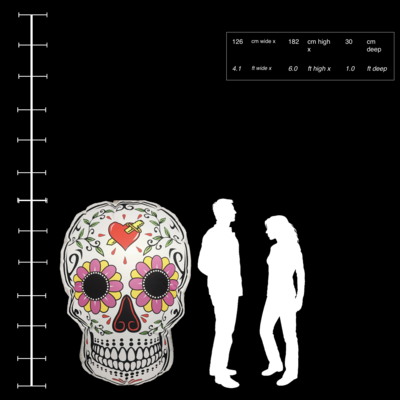 Hanging Inflatable Dead Skull 4.1ft/126cm x 6ft/182cm