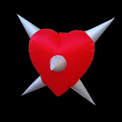 Hanging Inflatable Spiky Heart 6.4ft/195cm x 6ft/182cm